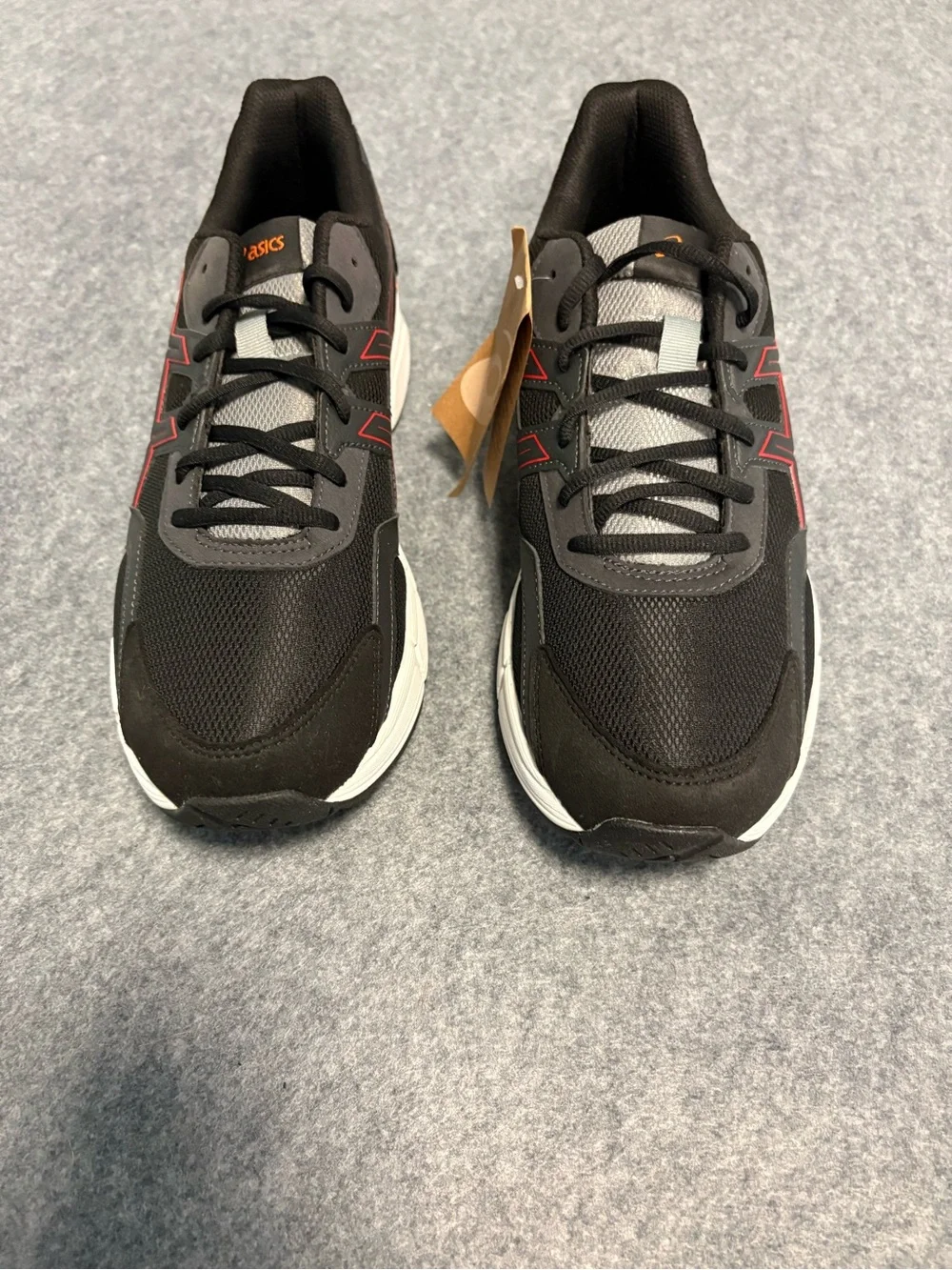 Asics Men’s Gel Jog Mens Sz 9.5 Black Athletic Shoes with Red Accents